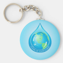 Globe in Drop Key Chain
