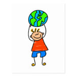 Globe Kid Postcard