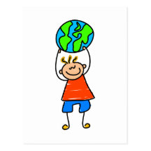 Globe Kid Postcard