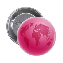 Globe rose badge avec épingle