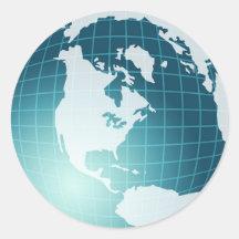 Globe Round Sticker