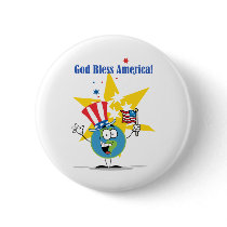 Globe with American Flag Pin