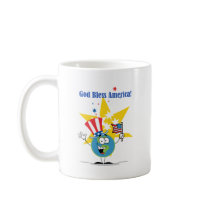 Globe with American Flag Coffee Mug
