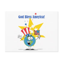 Globe with American Flag Post Card
