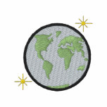 Globe with stars embroidered shirts