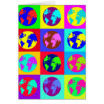 Globes colorés carte de vœux
