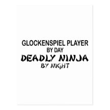 Glockenspiel Ninja mortel par nuit Cartes Postales