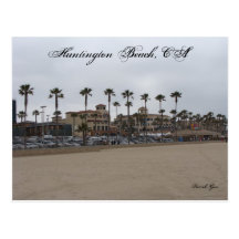 Gloomy day at Huntington Beach Postcard