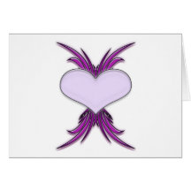 Gloss Heart - Purple/Grey Greeting Card
