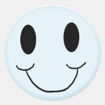 Glossy Blue Smiley  Sticker