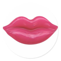 Glossy Lips Round Sticker