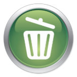Glossy trash icon symbol