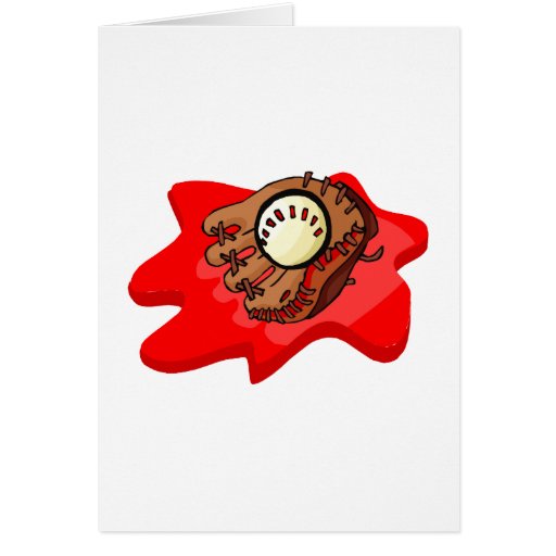 Glove with Baseball Greeting Card