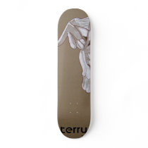 gloves, terry skateboard deck