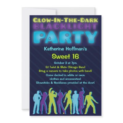 Glow in the Dark Blacklight Party Invitation by youreinvited