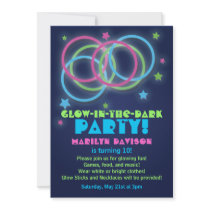 Glow in the Dark Party Invitations Rings & Stars