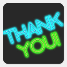 Glow in the Dark Thank You Square Sticker