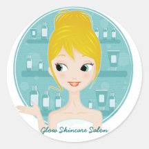 Glow Skincare Salon Round Stickers