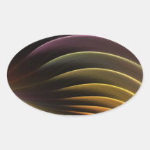 Glowing Abstract Fractal Vortex Oval Sticker