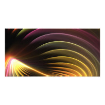 Glowing Abstract Fractal Vortex Personalized Photo Card