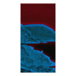 Glowing Blue Cliffs Dark Water Photo Card