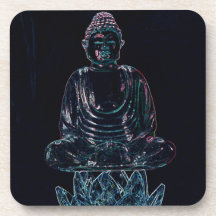 Glowing Buddha Beverage Coasters