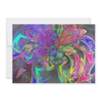 Glowing Burst of Colour – Teal & Violet Deva Personalized Invitation