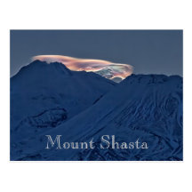 GLOWING CLOUD ABOVE MOUNT SHASTA POSTCARDS