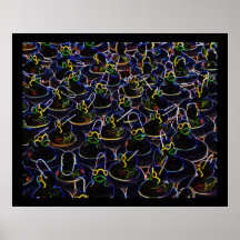 Glowing Cool Rubber Ducks With Shades Print