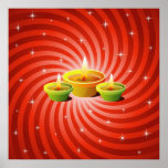 Glowing Diwali Lamps Print
