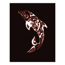 Glowing dolphin custom letterhead