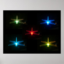 Glowing Dragonflies Posters
