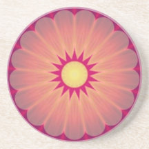 Glowing Flower Kaleidoscope Coaster