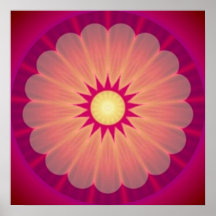 Glowing Flower  Wall Decor Poster