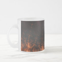 Glowing Fractal Dusk - gold, black and fuschia Coffee Mug