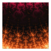 Glowing Fractal Dusk - gold, black and fuschia Art Photo