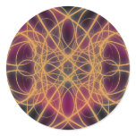 Glowing Gold and Purple Abstract Stickers