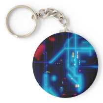 Glowing graphic circuit board key chains