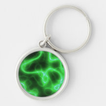 Glowing Green Abstract Electricity Keychain