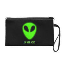 Glowing Green Alien Bagettes Bag Wristlet Purse