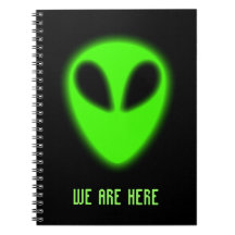 Glowing Green Alien Notebook