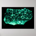 Glowing green crystals print