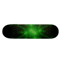 Glowing Green Fractal Explosion Custom Skateboard