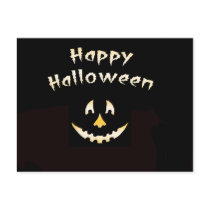 Glowing Halloween Pumpkin Cutout Postcards