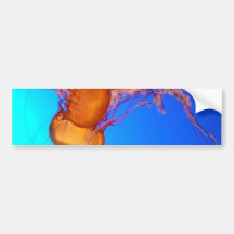 Glowing Jellyfish in Blue Water Bumper Sticker