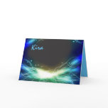Glowing Neon Stars Bar Bat Mitzvah Thank You card