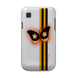 Glowing Orange Black Butterfly & Stripes On White Samsung Galaxy S Cover
