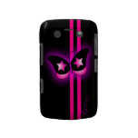 Glowing Pink & Black Butterfly & Stripes On Black Blackberry Bold Cover