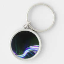Glowing Plasma Fractal Abstract Key Chain