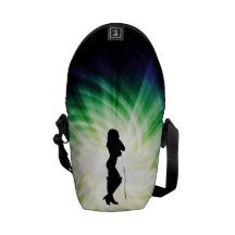 Glowing Pretty Girl with Whip Courier Bags